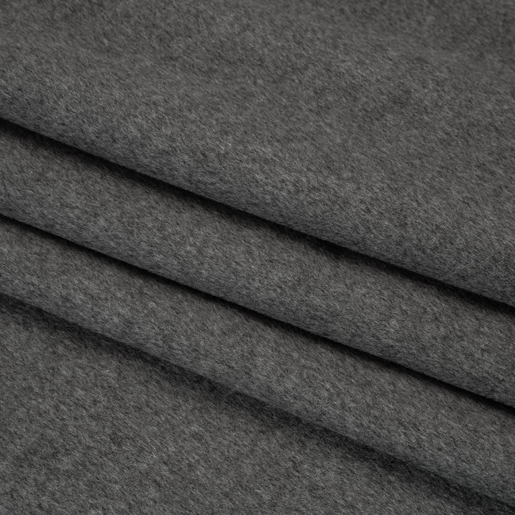 Virgin Wool and Cashmere Double Cloth Coating - Heathered Smoke - Astana Collection Virgin Wool and Cashmere Double Cloth Coating - Heathered Smoke - Astana Collection