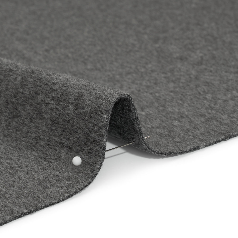 Virgin Wool and Cashmere Double Cloth Coating - Heathered Smoke - Astana Collection Virgin Wool and Cashmere Double Cloth Coating - Heathered Smoke - Astana Collection