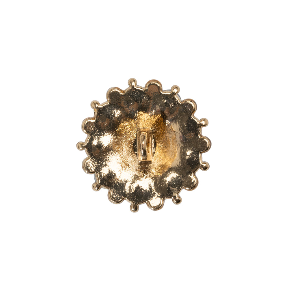 Rhinestone and Metal Shank Back Button - 32L/20mm - Blue and Gold Little Daisy Rhinestone and Metal Shank Back Button - 32L/20mm - Blue and Gold Little Daisy