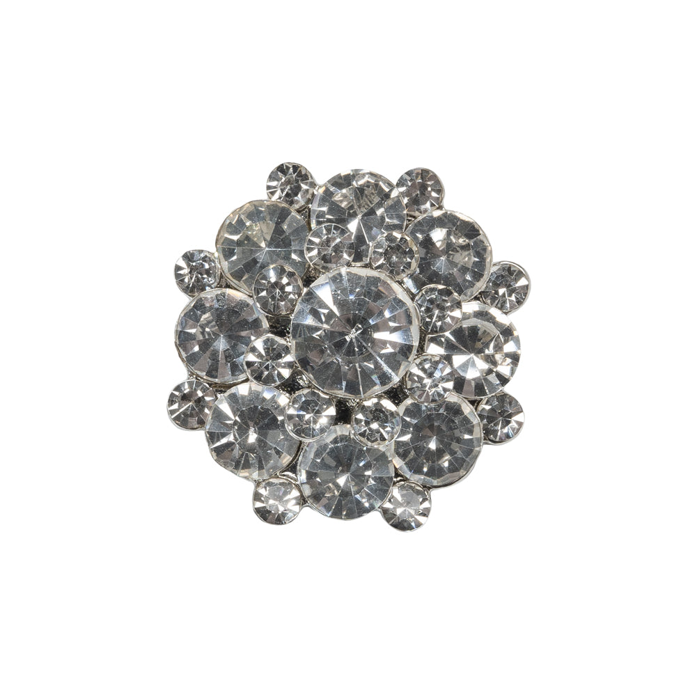 Rhinestone and Metal Shank Back Button - 38L/24mm - Crystal and Nickel-Free Silver Big Rings of Stones Rhinestone and Metal Shank Back Button - 38L/24mm - Crystal and Nickel-Free Silver Big Rings of Stones