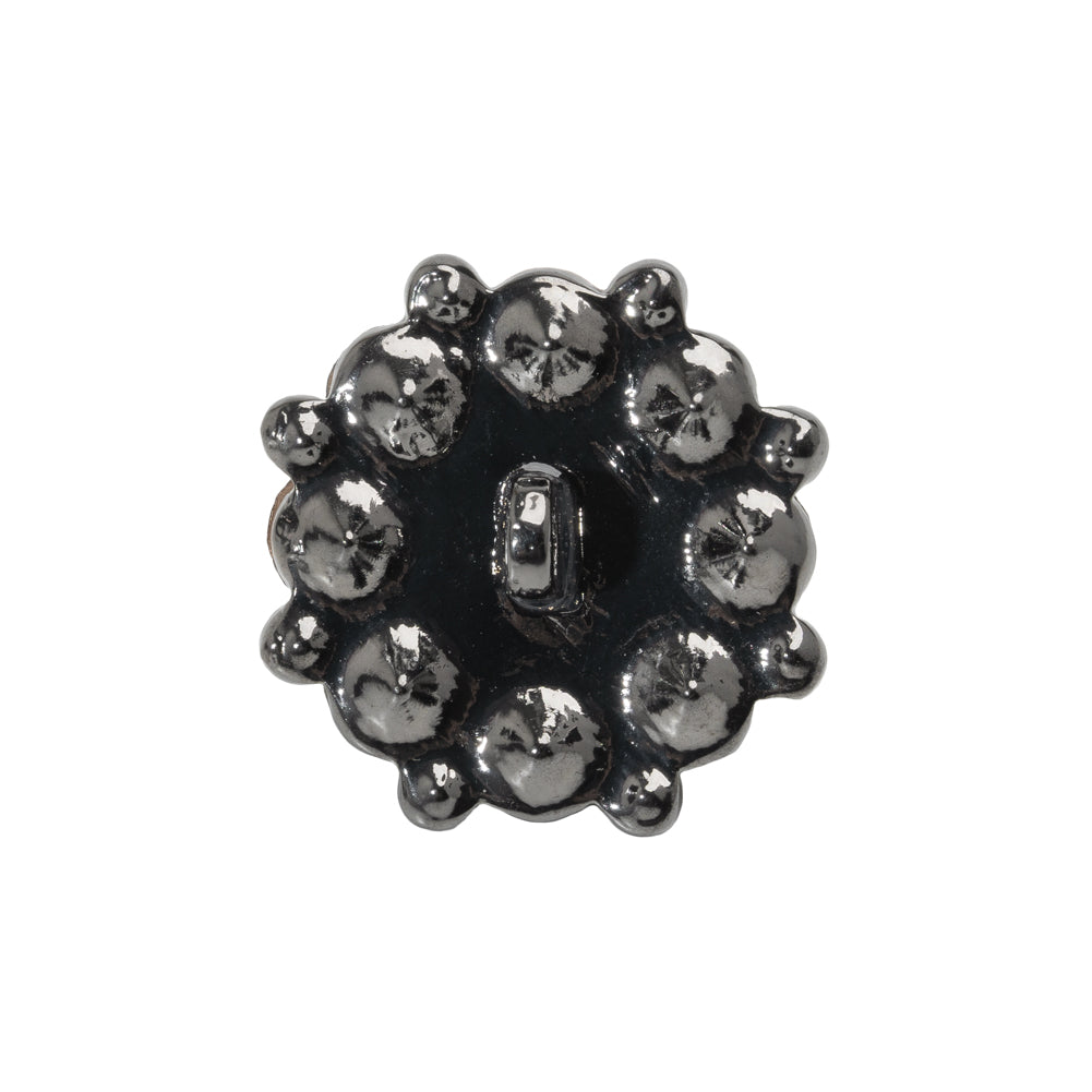 Rhinestone and Metal Shank Back Button - 38L/24mm - Black Diamond and Gunmetal Big Rings of Stones - Detail Rhinestone and Metal Shank Back Button - 38L/24mm - Black Diamond and Gunmetal Big Rings of Stones - Detail