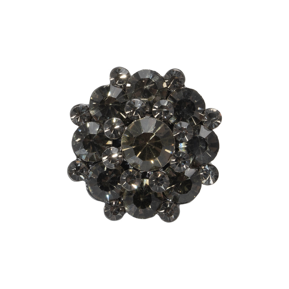Rhinestone and Metal Shank Back Button - 38L/24mm - Black Diamond and Gunmetal Big Rings of Stones Rhinestone and Metal Shank Back Button - 38L/24mm - Black Diamond and Gunmetal Big Rings of Stones