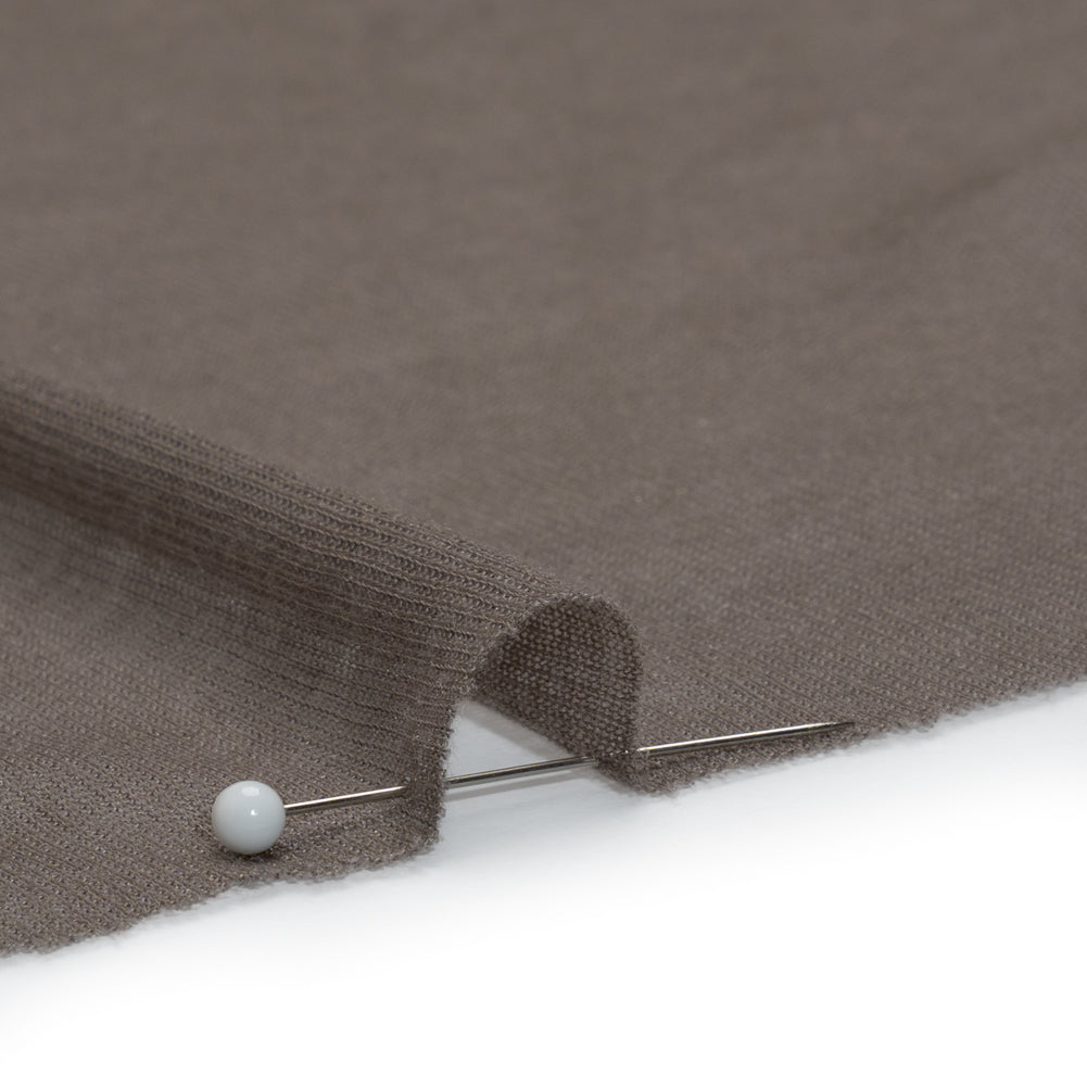 Featherweight Polyester Interlock Knit - Gray - Designer Deadstock Detail Featherweight Polyester Interlock Knit - Gray - Designer Deadstock Detail