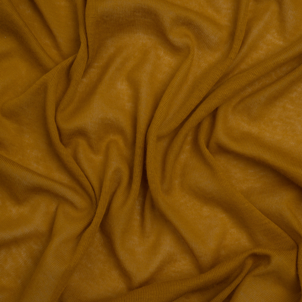 Lightweight Cotton Interlock Knit - Mustard Gold - Designer Deadstock Lightweight Cotton Interlock Knit - Mustard Gold - Designer Deadstock