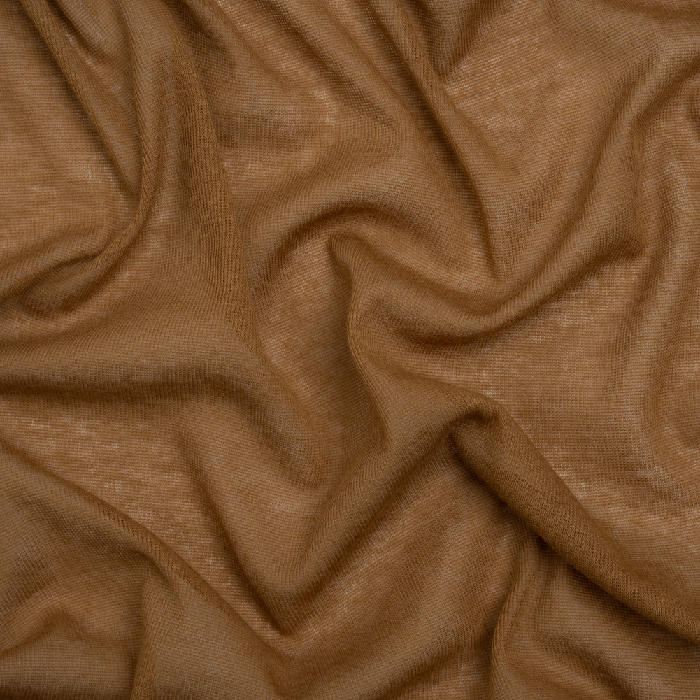 Lightweight Cotton Interlock Knit - Tan - Designer Deadstock Lightweight Cotton Interlock Knit - Tan - Designer Deadstock