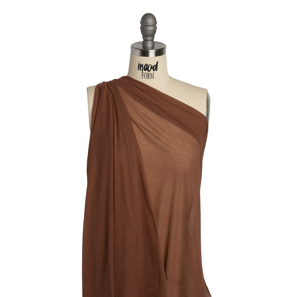 Featherweight Rayon Jersey - Auburn Brown - Designer Deadstock Drape Featherweight Rayon Jersey - Auburn Brown - Designer Deadstock Drape