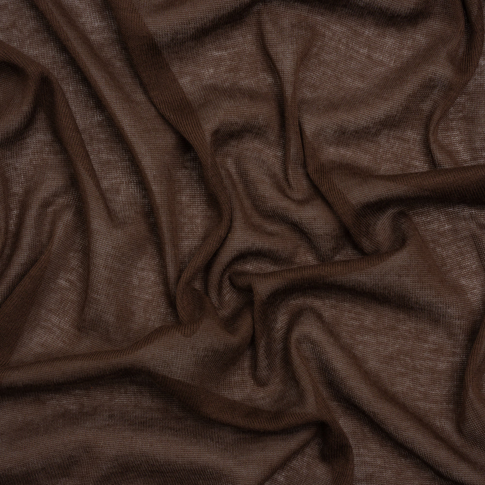 Featherweight Cotton Interlock Knit - Dark Brown - Designer Deadstock Featherweight Cotton Interlock Knit - Dark Brown - Designer Deadstock