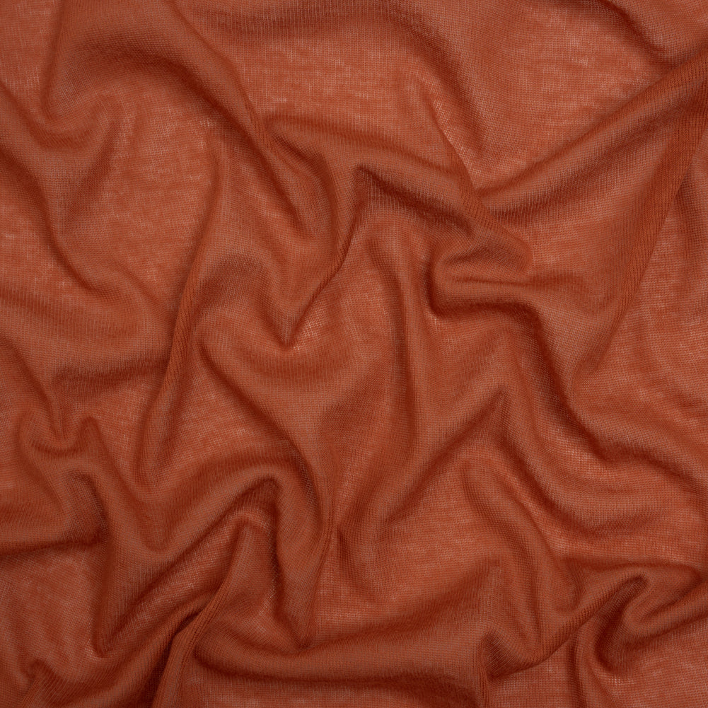 Lightweight Rayon Interlock Knit - Burnt Orange - Designer Deadstock Lightweight Rayon Interlock Knit - Burnt Orange - Designer Deadstock