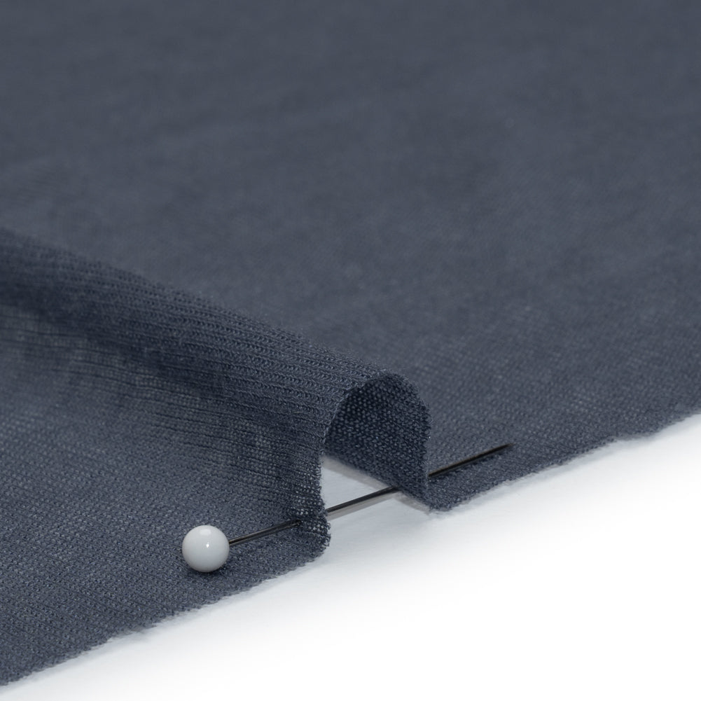 Lightweight Polyester Interlock Knit - Iris Blue - Designer Deadstock Detail Lightweight Polyester Interlock Knit - Iris Blue - Designer Deadstock Detail