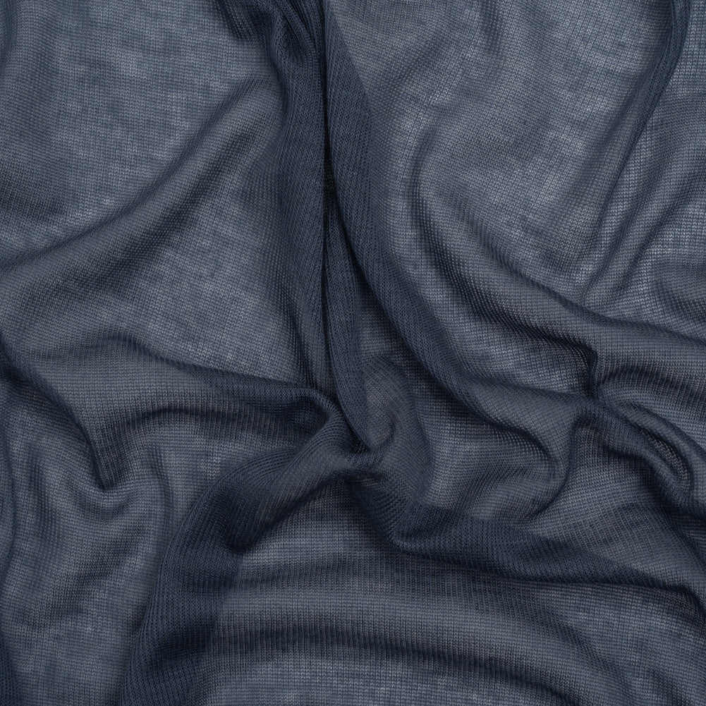 Lightweight Polyester Interlock Knit - Iris Blue - Designer Deadstock Lightweight Polyester Interlock Knit - Iris Blue - Designer Deadstock