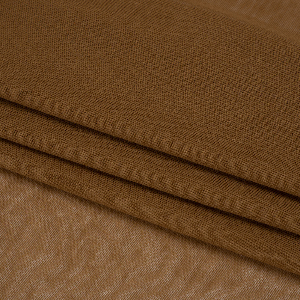 Lightweight Cotton Interlock Knit - Brown Sugar - Designer Deadstock Folded Lightweight Cotton Interlock Knit - Brown Sugar - Designer Deadstock Folded