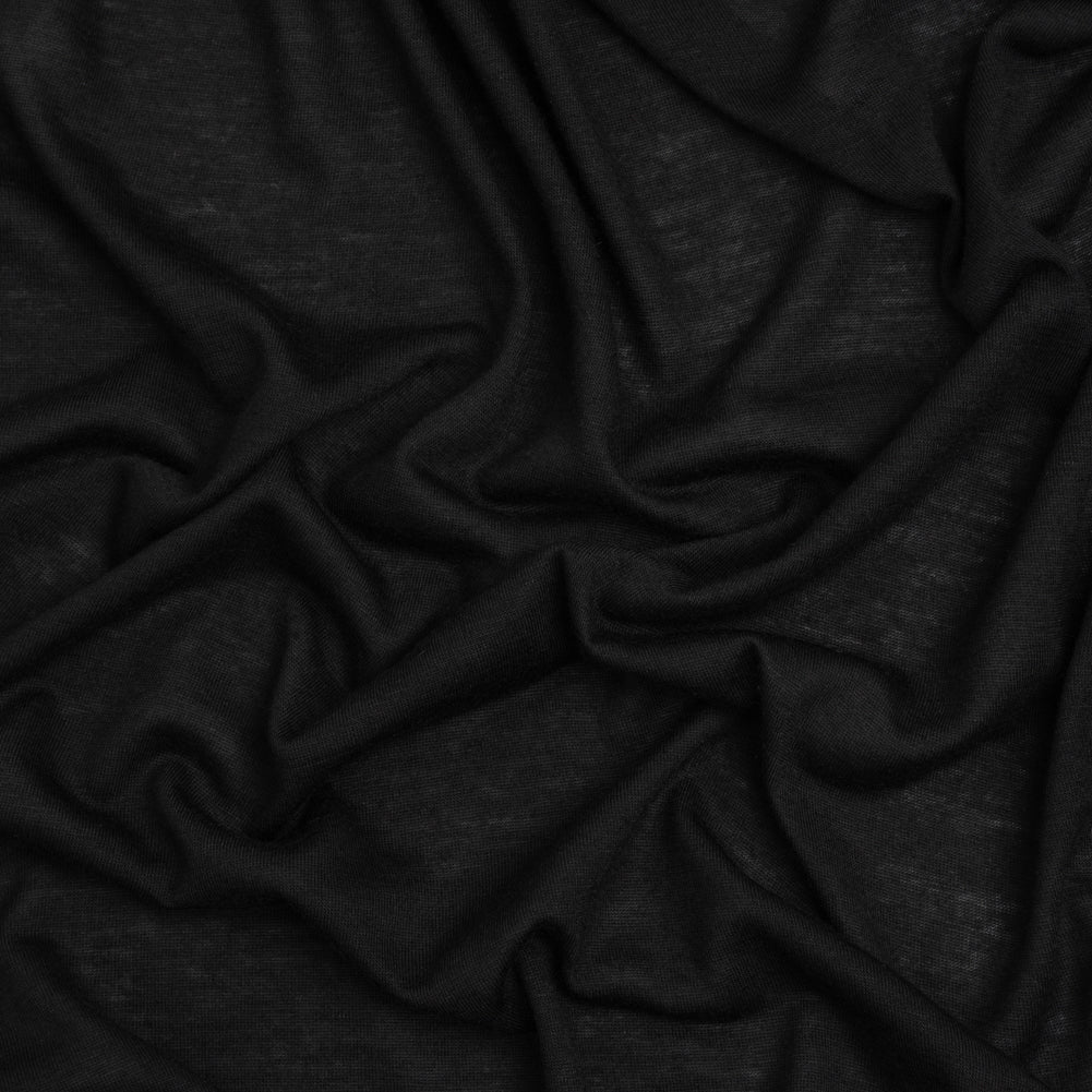 Lightweight Rayon Jersey - Black - Designer Deadstock Lightweight Rayon Jersey - Black - Designer Deadstock