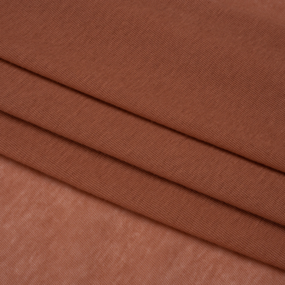 Lightweight Cotton Interlock Knit - Dusty Orange - Designer Deadstock Folded Lightweight Cotton Interlock Knit - Dusty Orange - Designer Deadstock Folded
