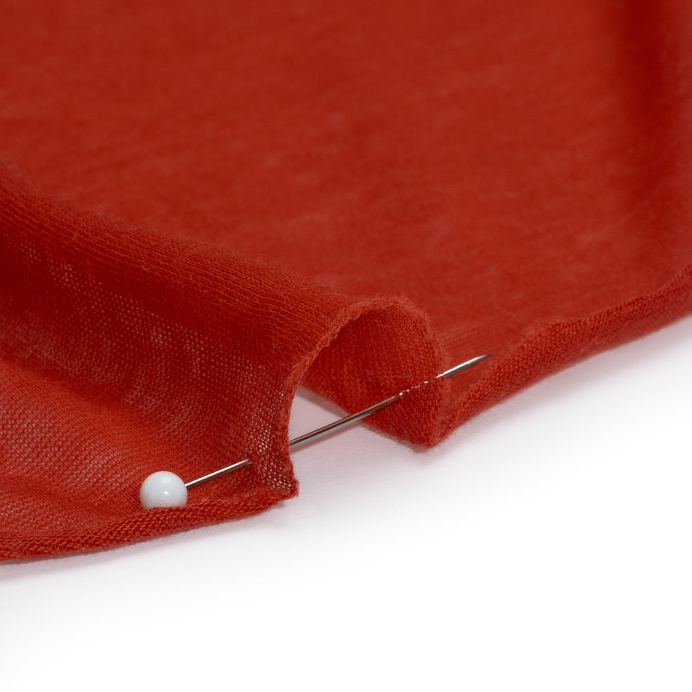 Featherweight Rayon Jersey - Warm Red - Designer Deadstock Detail Featherweight Rayon Jersey - Warm Red - Designer Deadstock Detail
