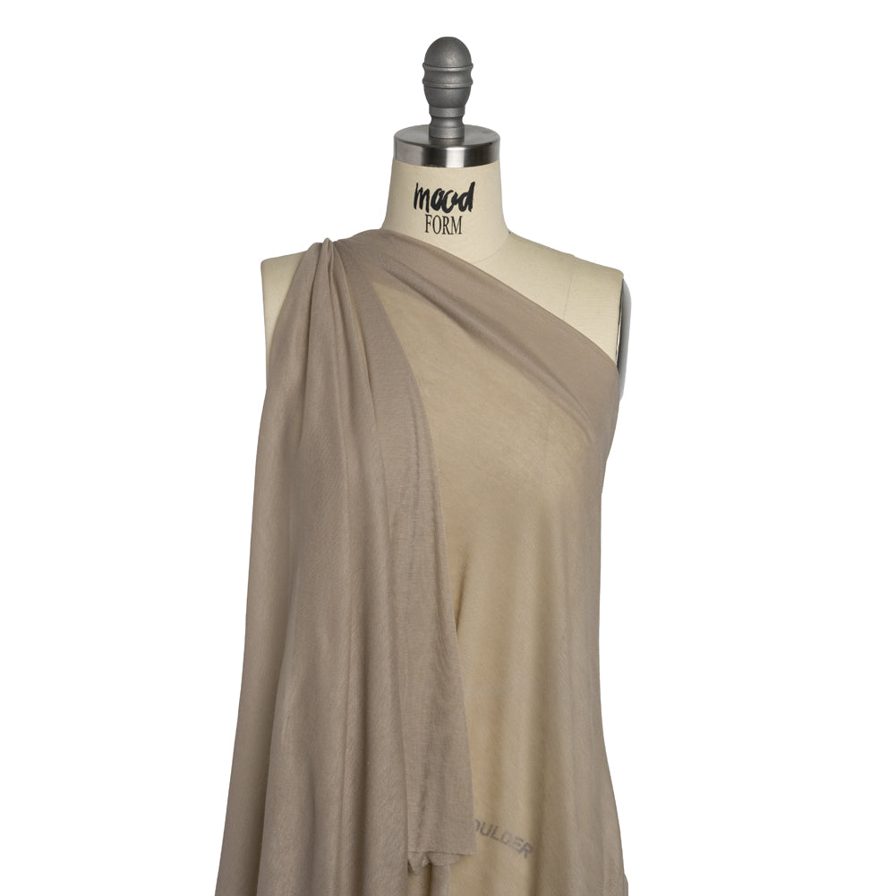Lightweight Polyester Interlock Knit - Harbor Gray - Designer Deadstock Drape Lightweight Polyester Interlock Knit - Harbor Gray - Designer Deadstock Drape