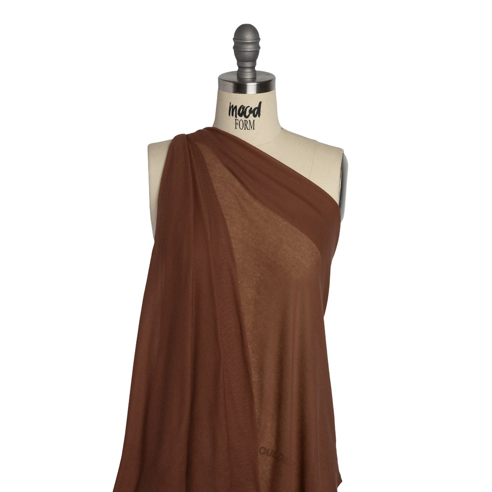 Featherweight Cotton Interlock Knit - Auburn - Designer Deadstock Drape Featherweight Cotton Interlock Knit - Auburn - Designer Deadstock Drape