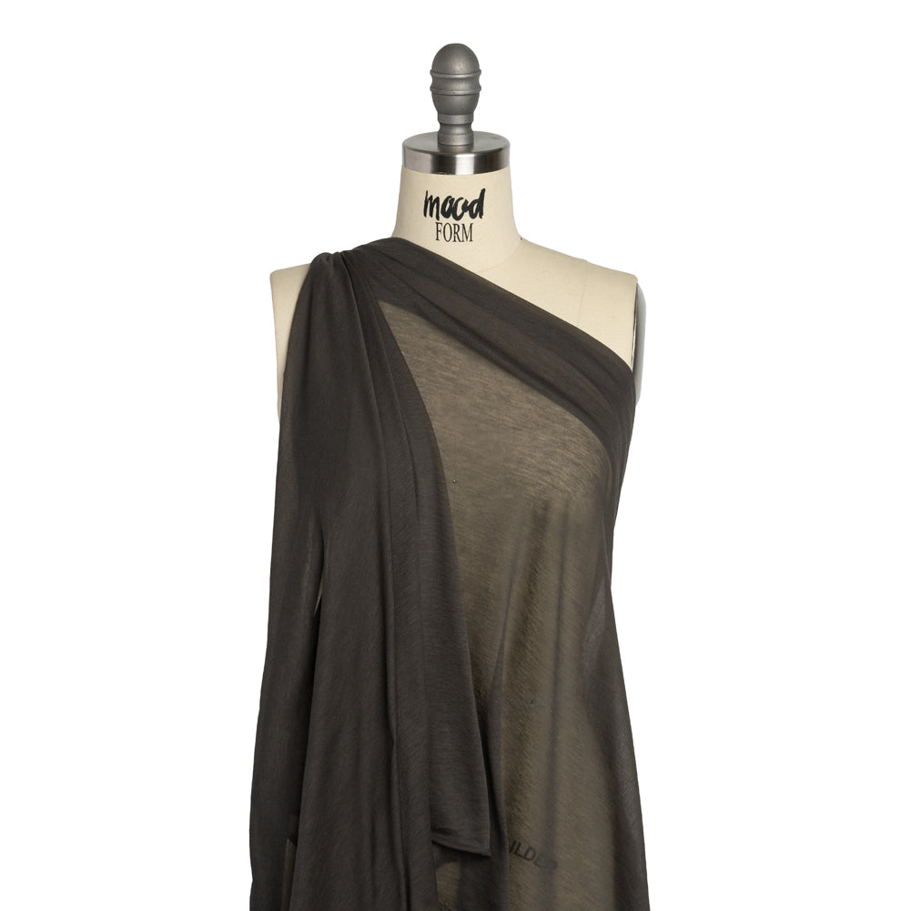 Featherweight Cotton Jersey - Gray - Designer Deadstock Drape Featherweight Cotton Jersey - Gray - Designer Deadstock Drape