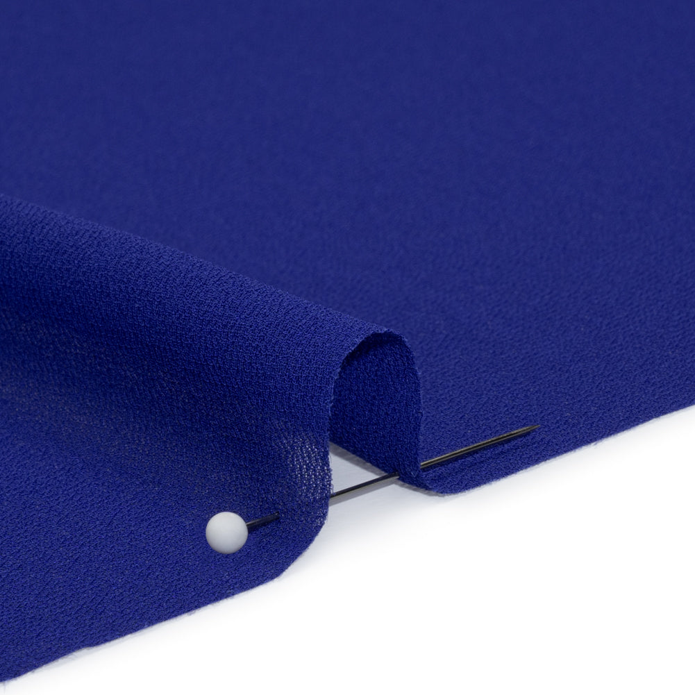 Polyester Georgette - Cobalt Blue - Designer Deadstock - Detail Polyester Georgette - Cobalt Blue - Designer Deadstock - Detail