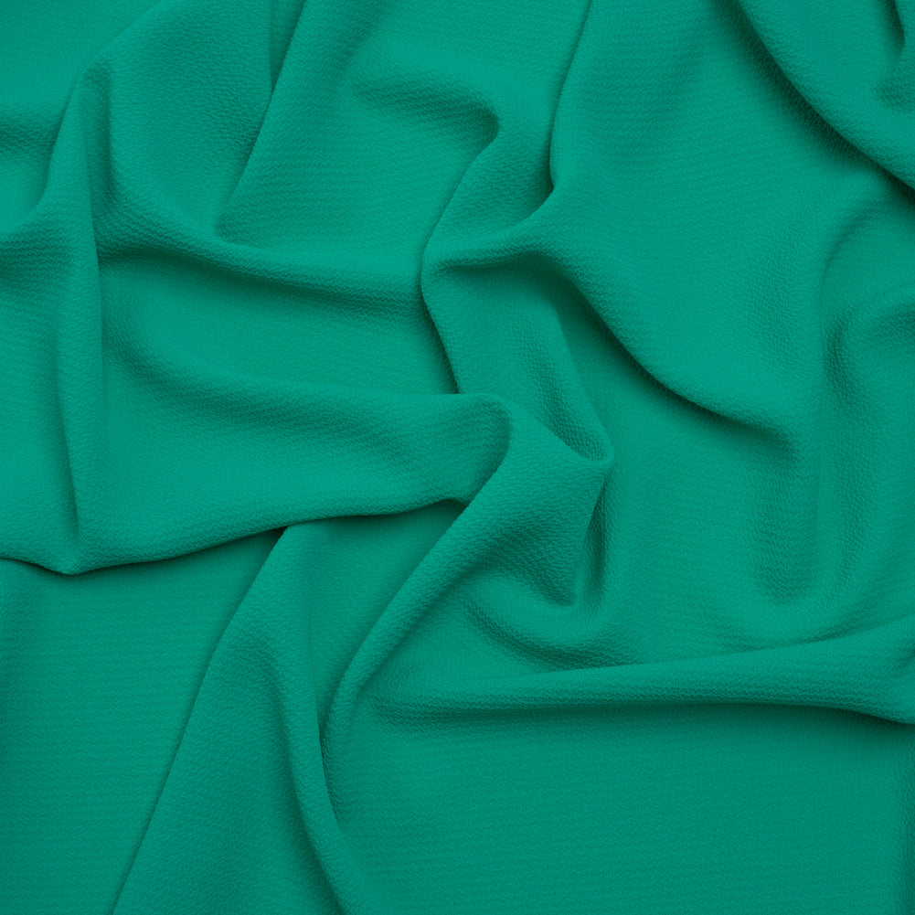 Stretch Polyester Crepe - Dark Mint - Designer Deadstock Stretch Polyester Crepe - Dark Mint - Designer Deadstock