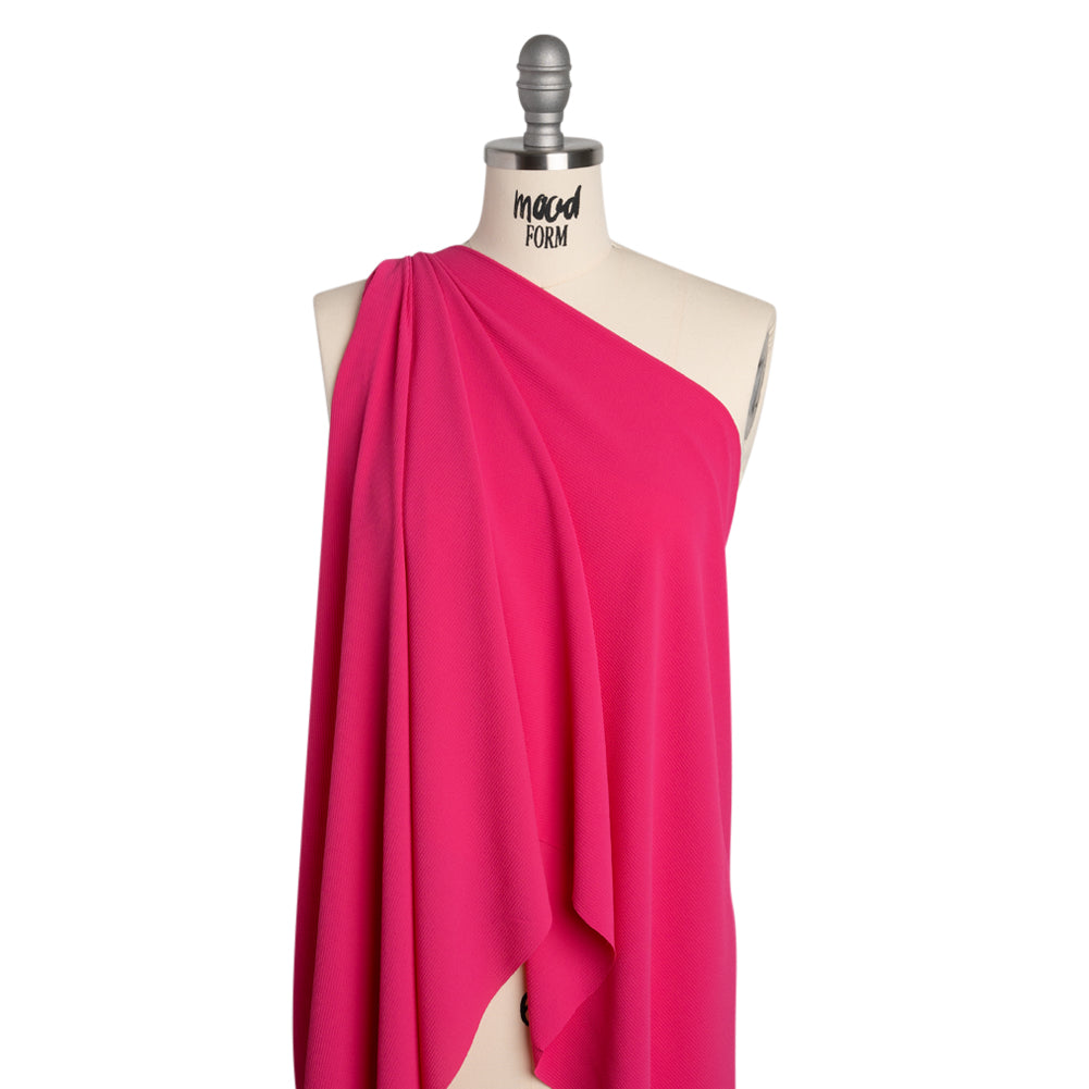 Stretch Polyester Crepe - Pink - Designer Deadstock Stretch Polyester Crepe - Pink - Designer Deadstock