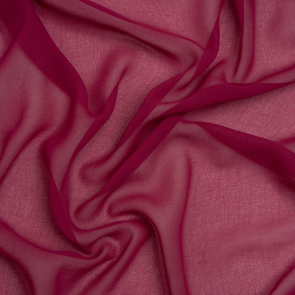 Polyester Georgette - Dark Pink - Designer Deadstock Polyester Georgette - Dark Pink - Designer Deadstock