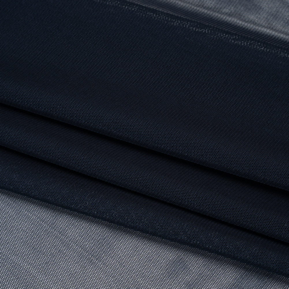 Crisp Polyester Stretch Mesh - Navy - Designer Deadstock Crisp Polyester Stretch Mesh - Navy - Designer Deadstock