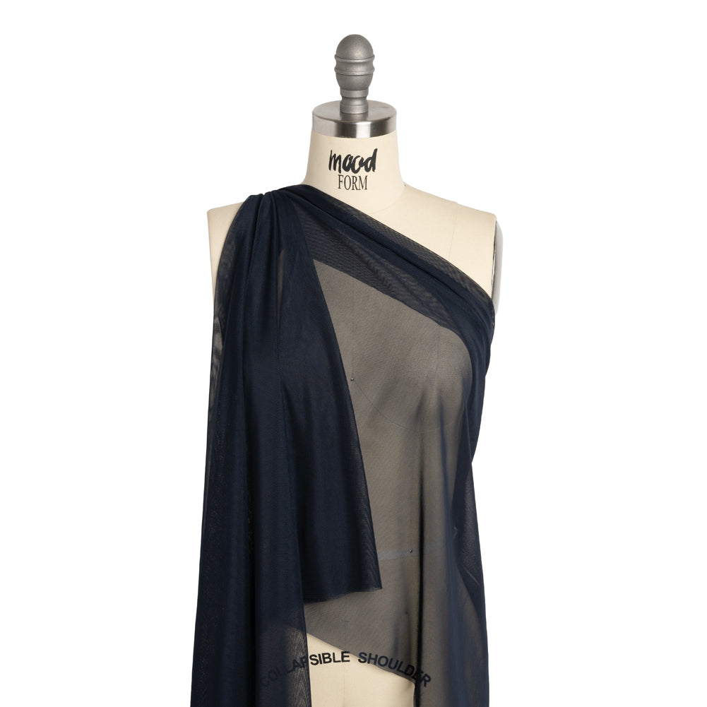Polyester Stretch Mesh - Navy - Designer Deadstock Polyester Stretch Mesh - Navy - Designer Deadstock