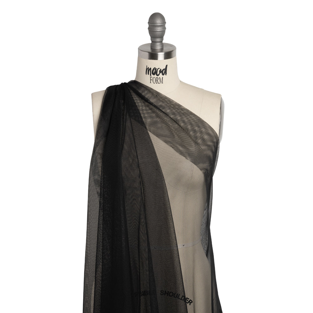 Crisp Polyester Tulle - Black - Designer Deadstock Crisp Polyester Tulle - Black - Designer Deadstock