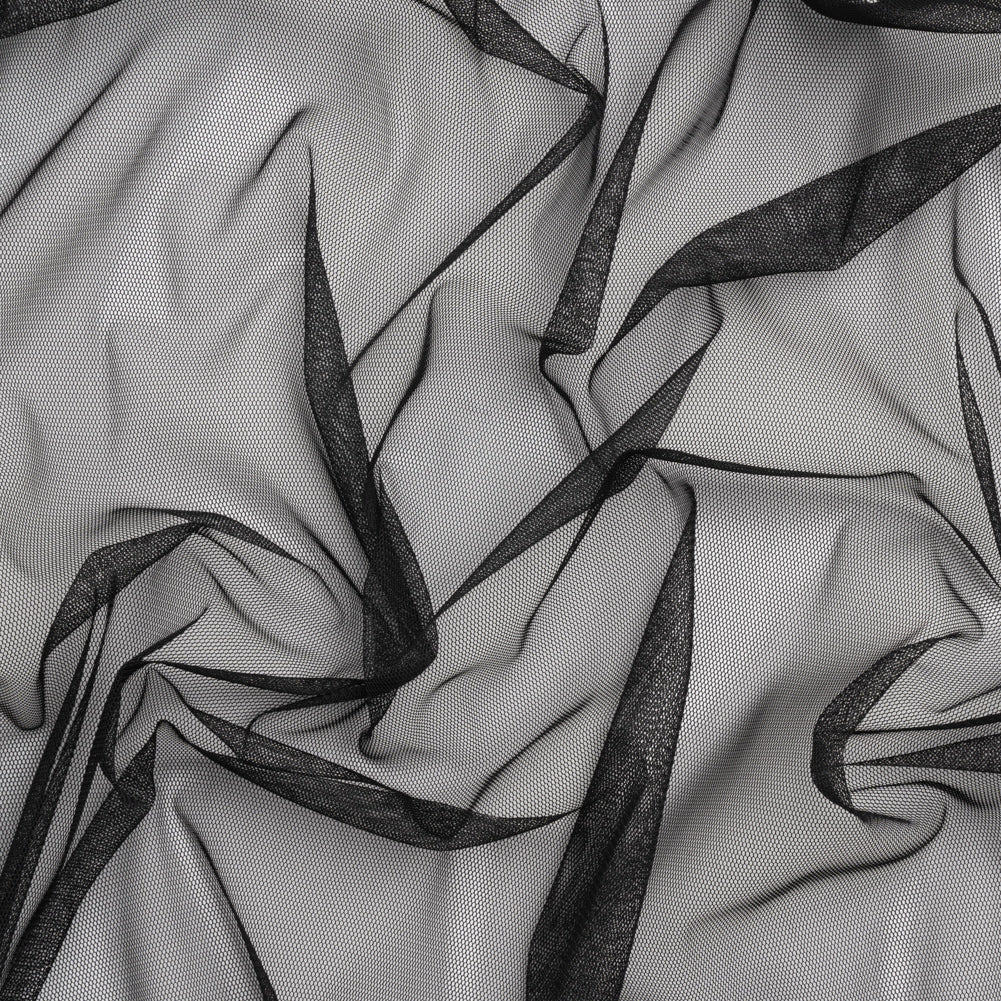 Crisp Polyester Tulle - Black - Designer Deadstock Crisp Polyester Tulle - Black - Designer Deadstock