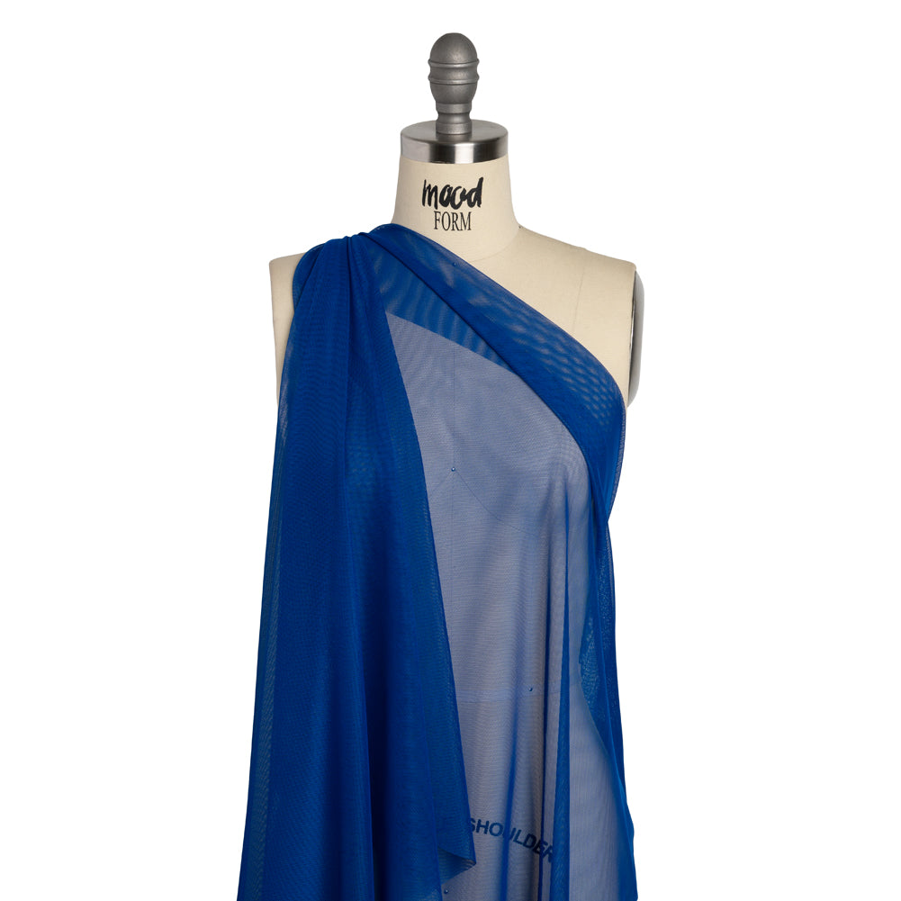Polyester Stretch Mesh - Cobalt Blue - Designer Deadstock Polyester Stretch Mesh - Cobalt Blue - Designer Deadstock