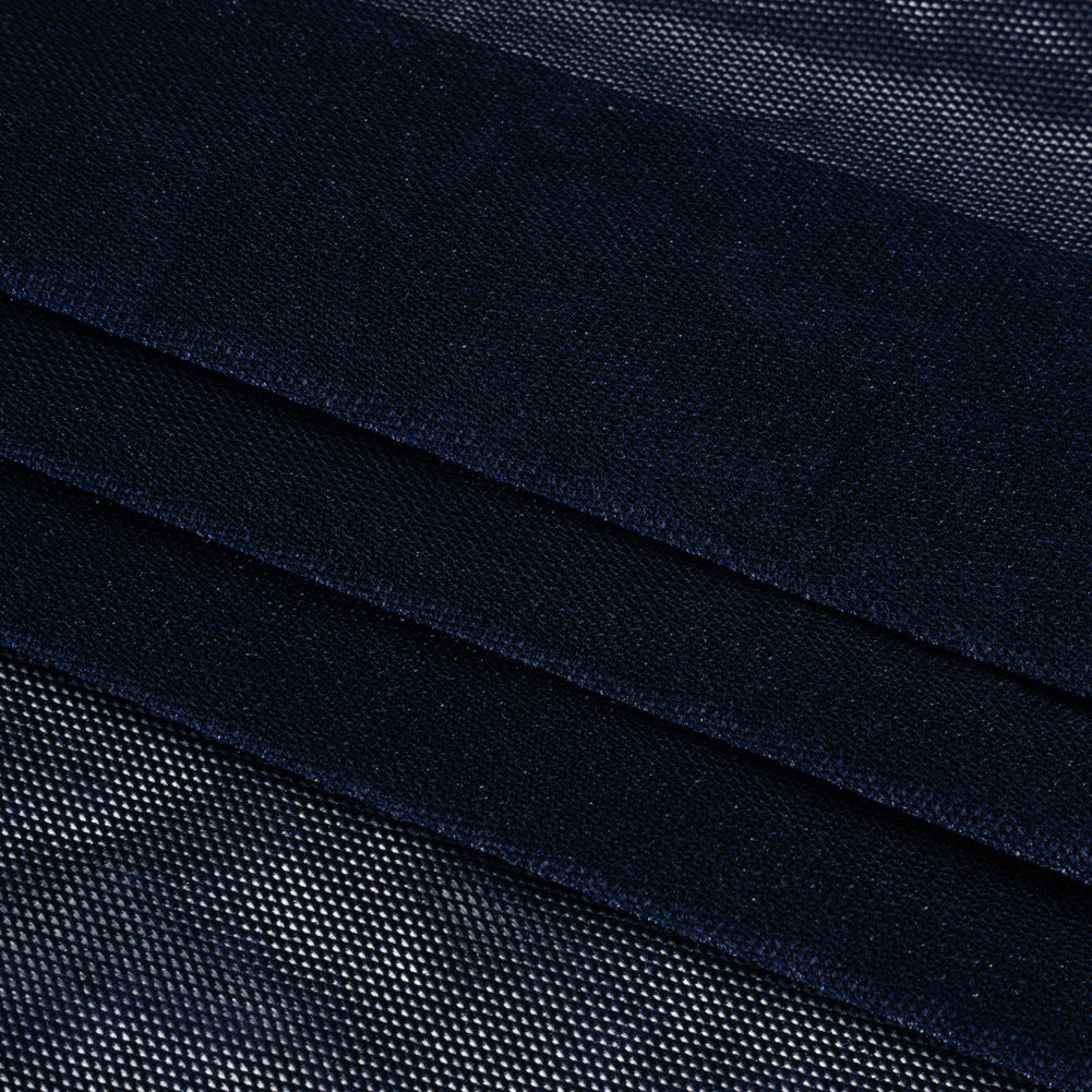 Mesh Velour - Navy - Designer Deadstock - Folded Mesh Velour - Navy - Designer Deadstock - Folded