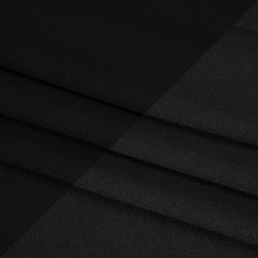 Polyester Crepe Faced Interlock Knit - Black - Designer Deadstock Polyester Crepe Faced Interlock Knit - Black - Designer Deadstock