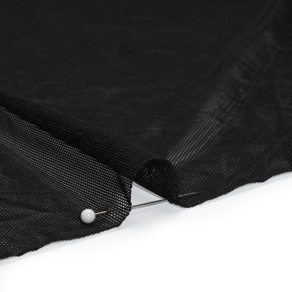Polyester Stretch Mesh - Black - Designer Deadstock Polyester Stretch Mesh - Black - Designer Deadstock