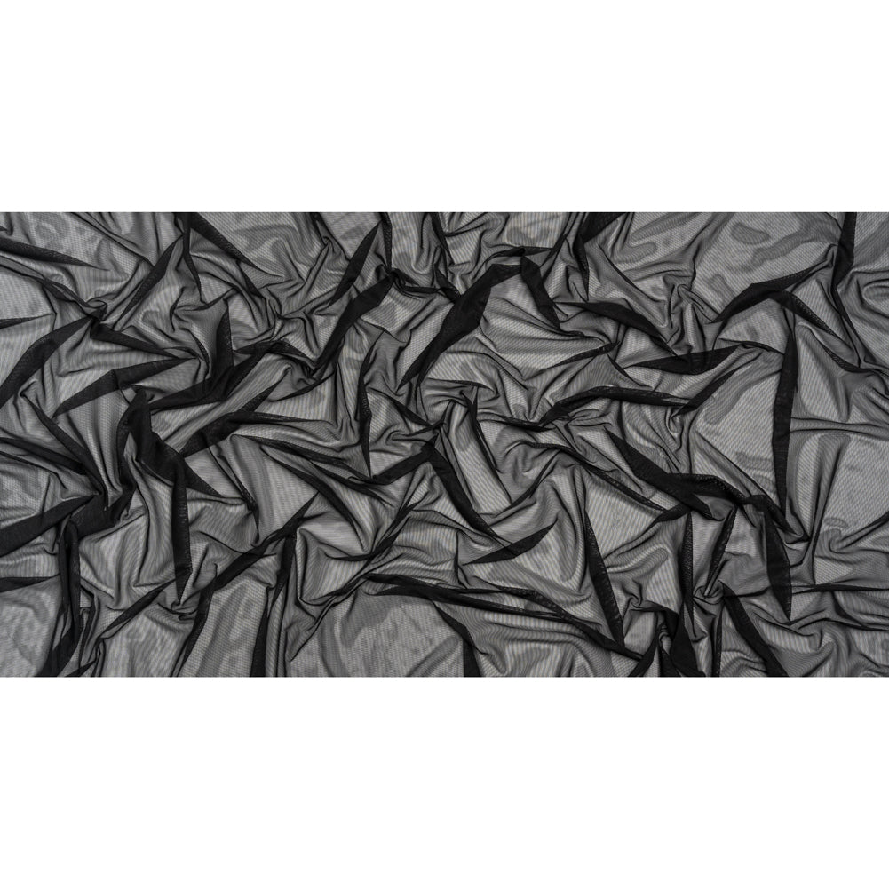Polyester Stretch Mesh - Black - Designer Deadstock Polyester Stretch Mesh - Black - Designer Deadstock