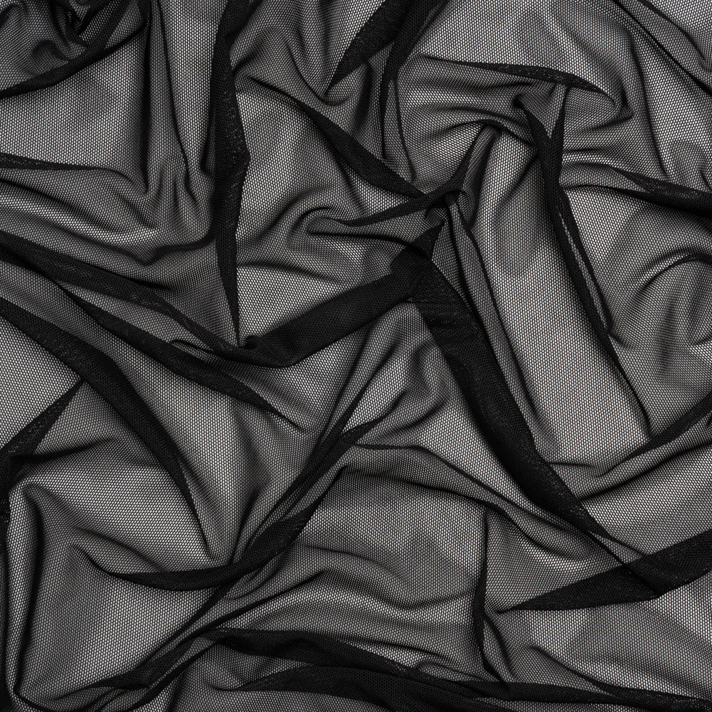 Polyester Stretch Mesh - Black - Designer Deadstock Polyester Stretch Mesh - Black - Designer Deadstock