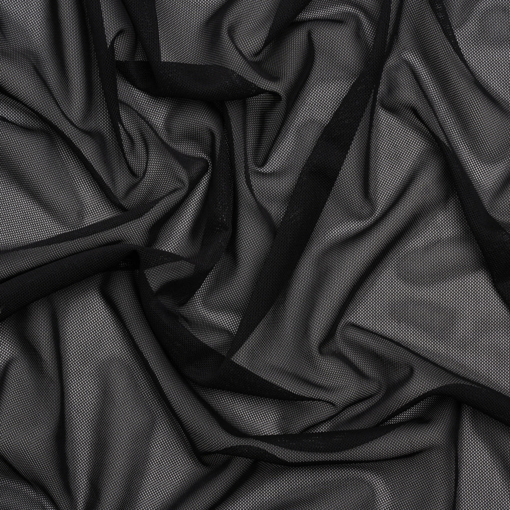 Polyester Stretch Mesh - Black - Designer Deadstock Polyester Stretch Mesh - Black - Designer Deadstock