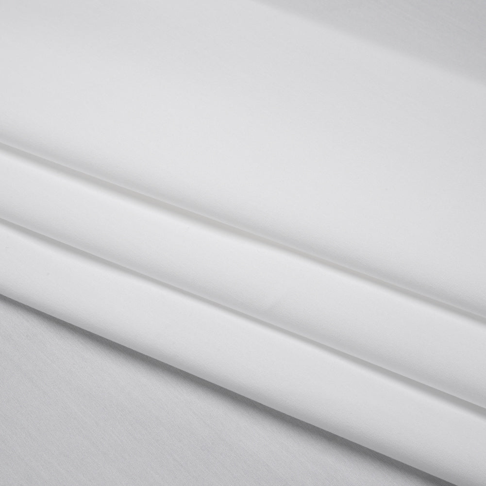 Stretch Cotton and Nylon Poplin - White - Designer Deadstock Stretch Cotton and Nylon Poplin - White - Designer Deadstock