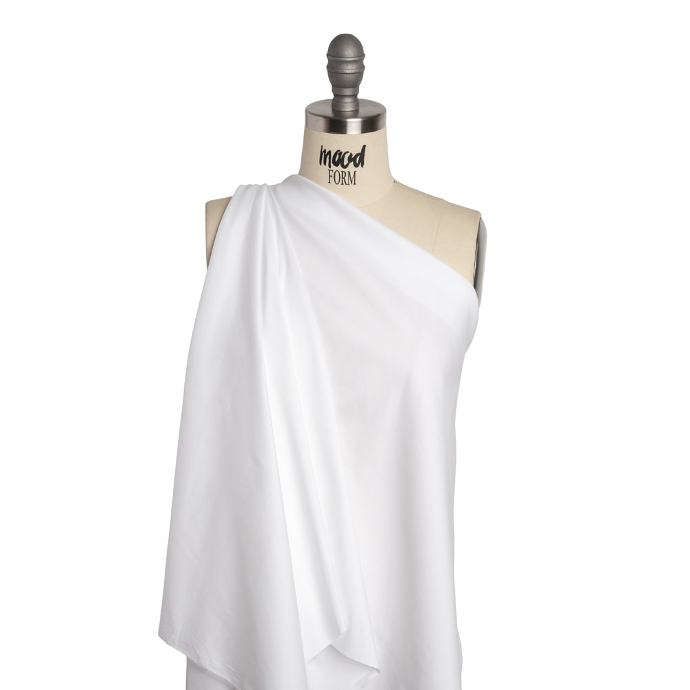 Stretch Cotton and Nylon Poplin - White - Designer Deadstock Stretch Cotton and Nylon Poplin - White - Designer Deadstock