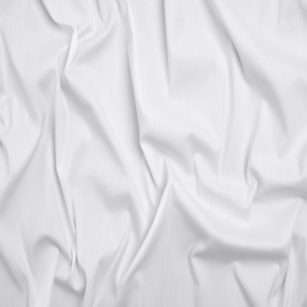 Stretch Cotton and Nylon Poplin - White - Designer Deadstock Stretch Cotton and Nylon Poplin - White - Designer Deadstock