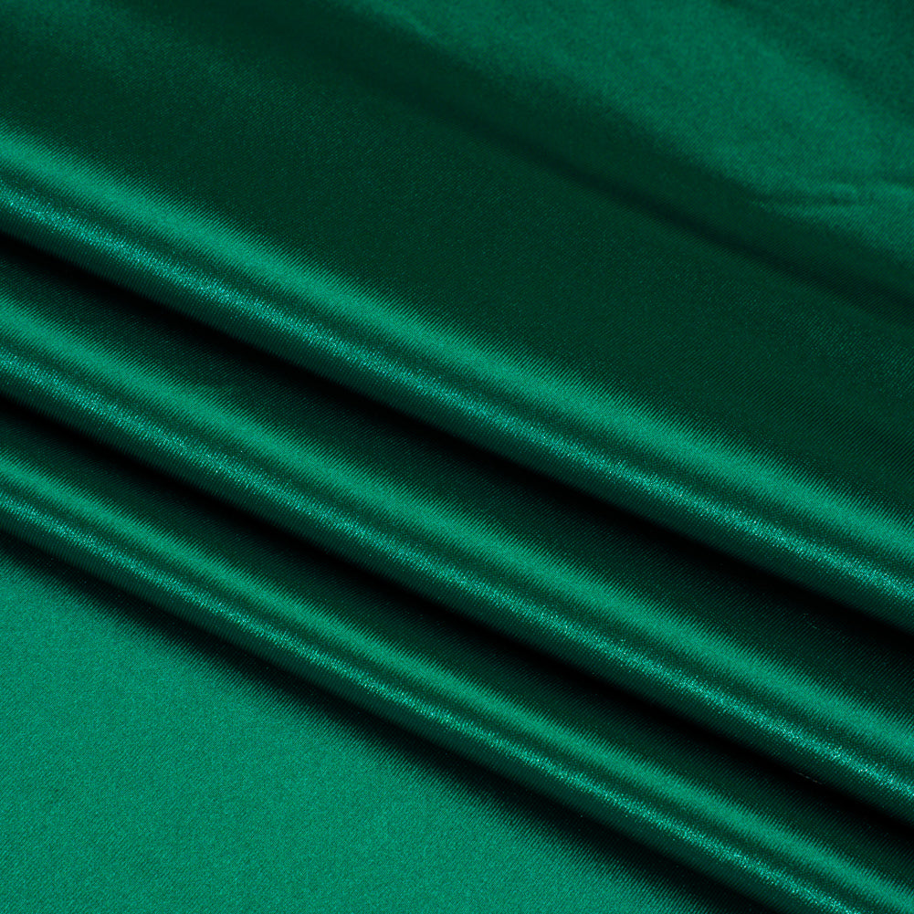 Satin-Faced Stretch Polyester Tricot - Emerald Green - Designer Deadstock Satin-Faced Stretch Polyester Tricot - Emerald Green - Designer Deadstock