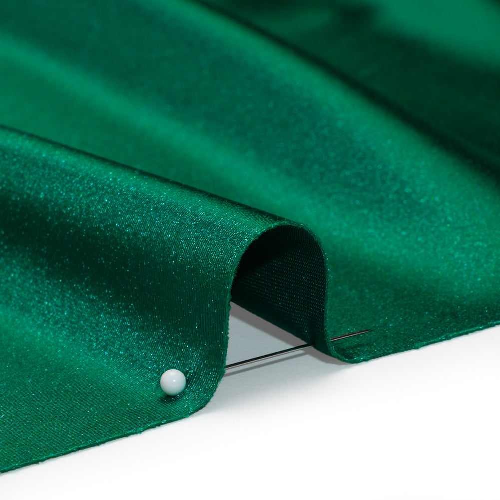 Satin-Faced Stretch Polyester Tricot - Emerald Green - Designer Deadstock Satin-Faced Stretch Polyester Tricot - Emerald Green - Designer Deadstock