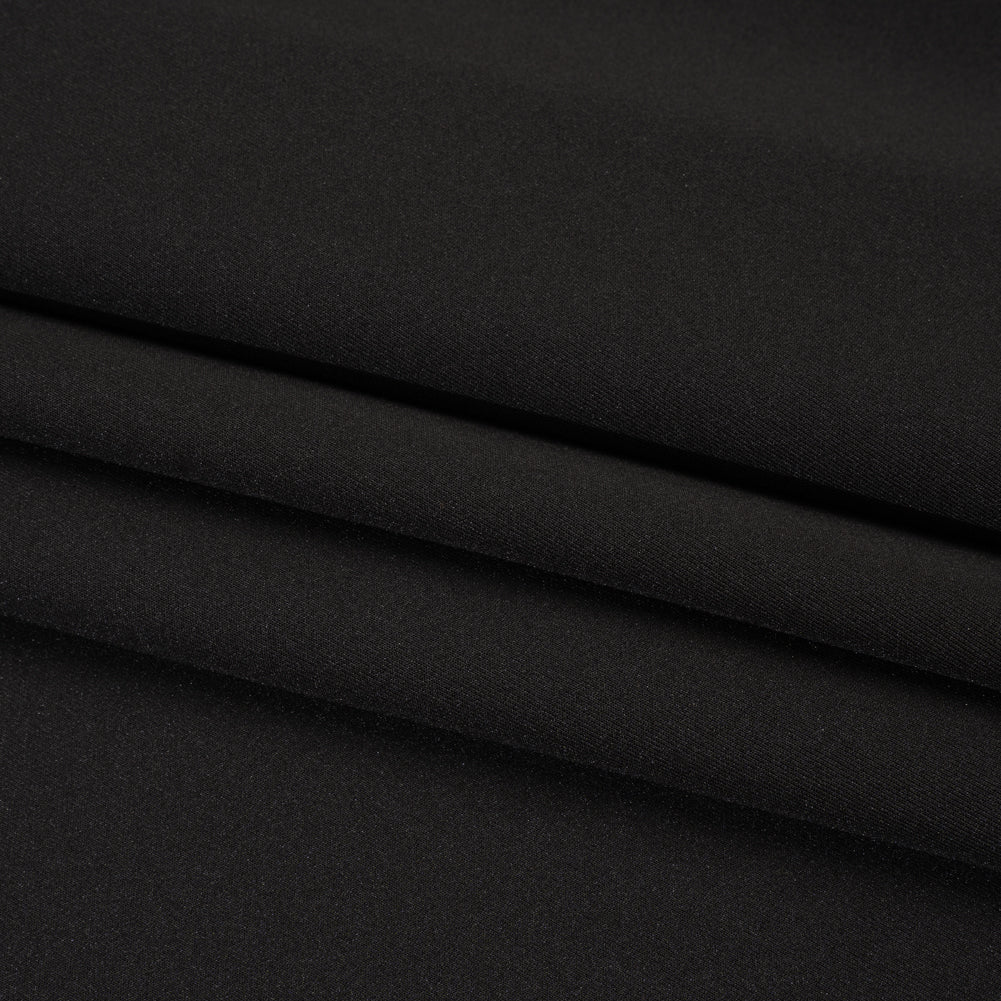 Stretch Polyester Scuba Knit - Black - Designer Deadstock Stretch Polyester Scuba Knit - Black - Designer Deadstock
