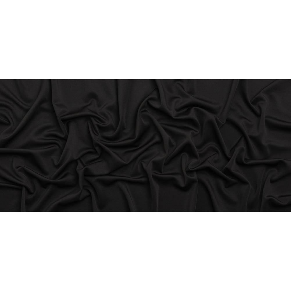 Stretch Polyester Scuba Knit - Black - Designer Deadstock Stretch Polyester Scuba Knit - Black - Designer Deadstock