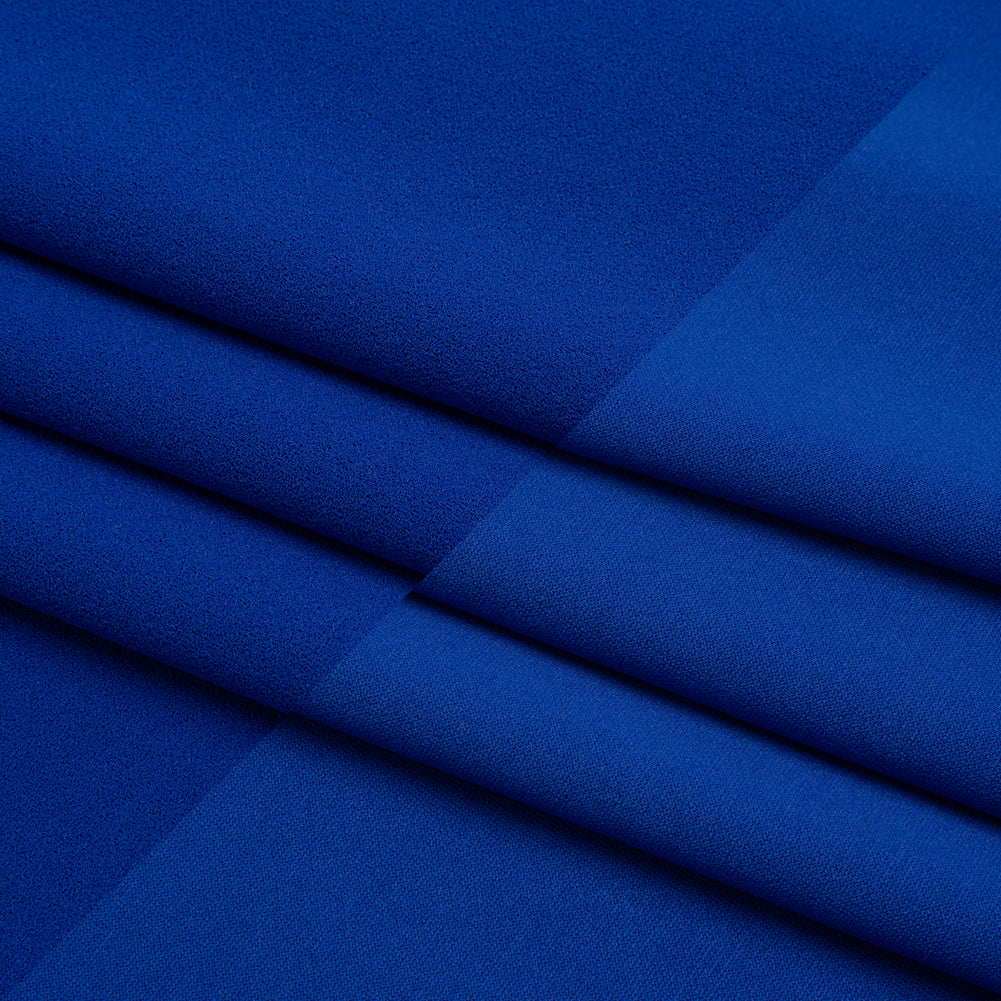 Stretch Polyester Crepe Double Knit - Cobalt Blue - Designer Deadstock Stretch Polyester Crepe Double Knit - Cobalt Blue - Designer Deadstock