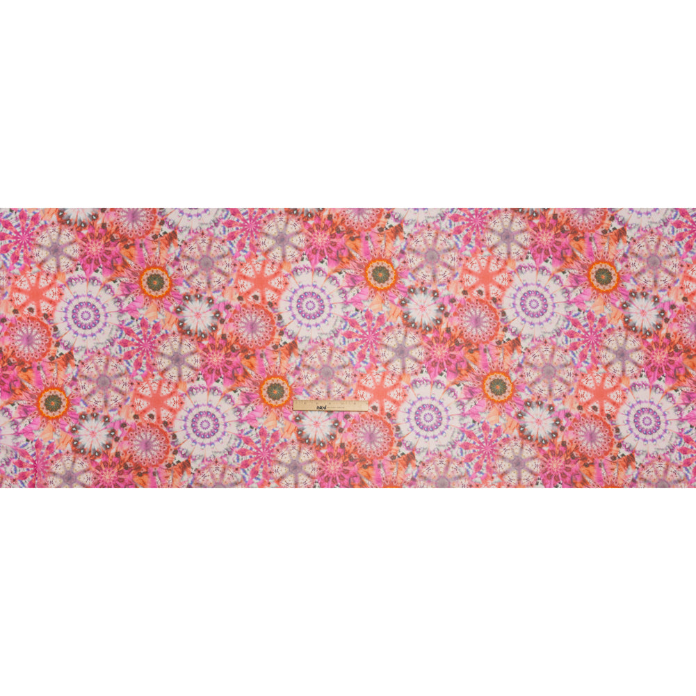 Polyester Chiffon - Pink, Red and Purple Kaleidoscope Tie Dye - Made in Italy Full Polyester Chiffon - Pink, Red and Purple Kaleidoscope Tie Dye - Made in Italy Full