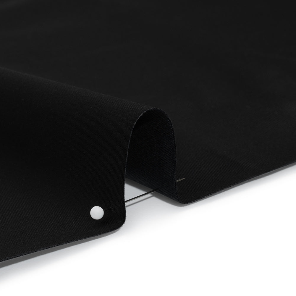 Stretch Polyester and Cotton Sateen - Black Stretch Polyester and Cotton Sateen - Black