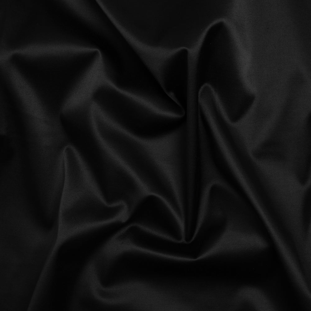 Stretch Polyester and Cotton Sateen - Black Stretch Polyester and Cotton Sateen - Black