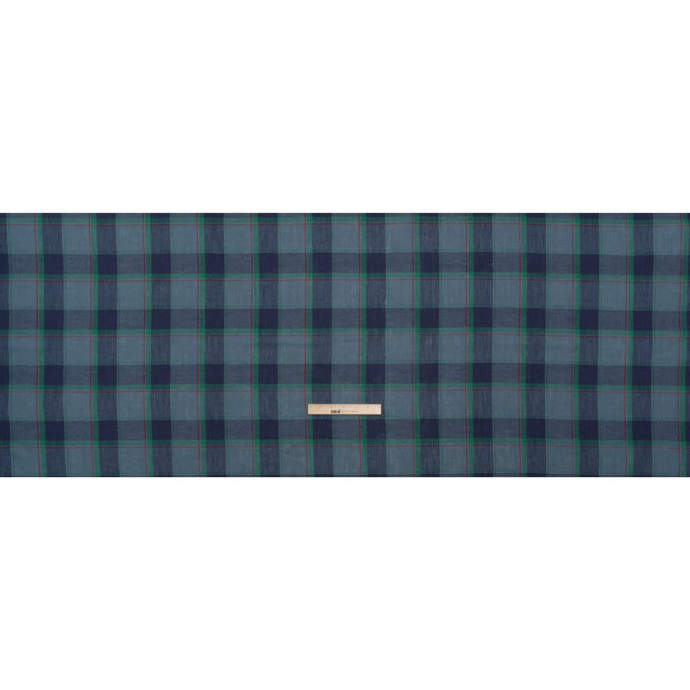 Medium Weight Linen Woven - Blue, Green and Red Plaid - Full Medium Weight Linen Woven - Blue, Green and Red Plaid - Full