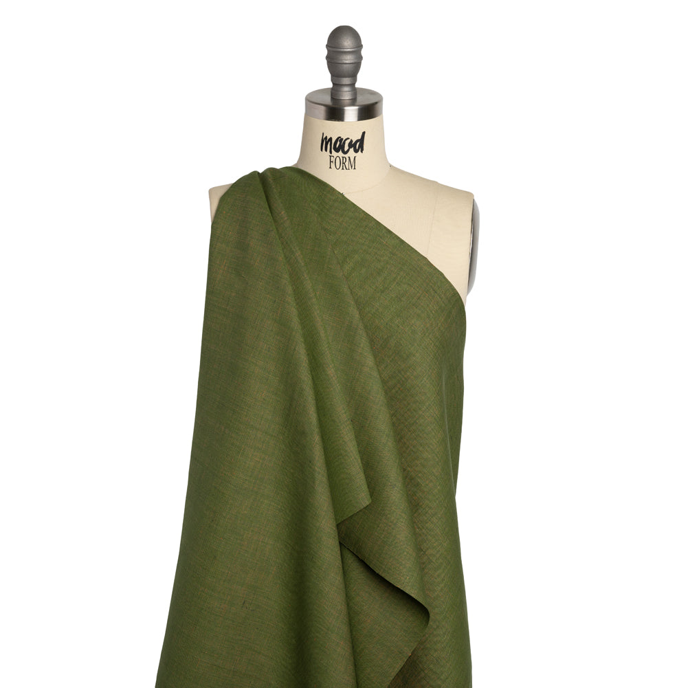 Two-Tone Medium Weight Linen Woven - Kelly Green and Orange Drape Two-Tone Medium Weight Linen Woven - Kelly Green and Orange Drape