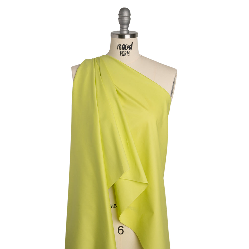 Stretch Cotton Poplin - Spring Green - Designer Deadstock - Drape Stretch Cotton Poplin - Spring Green - Designer Deadstock - Drape